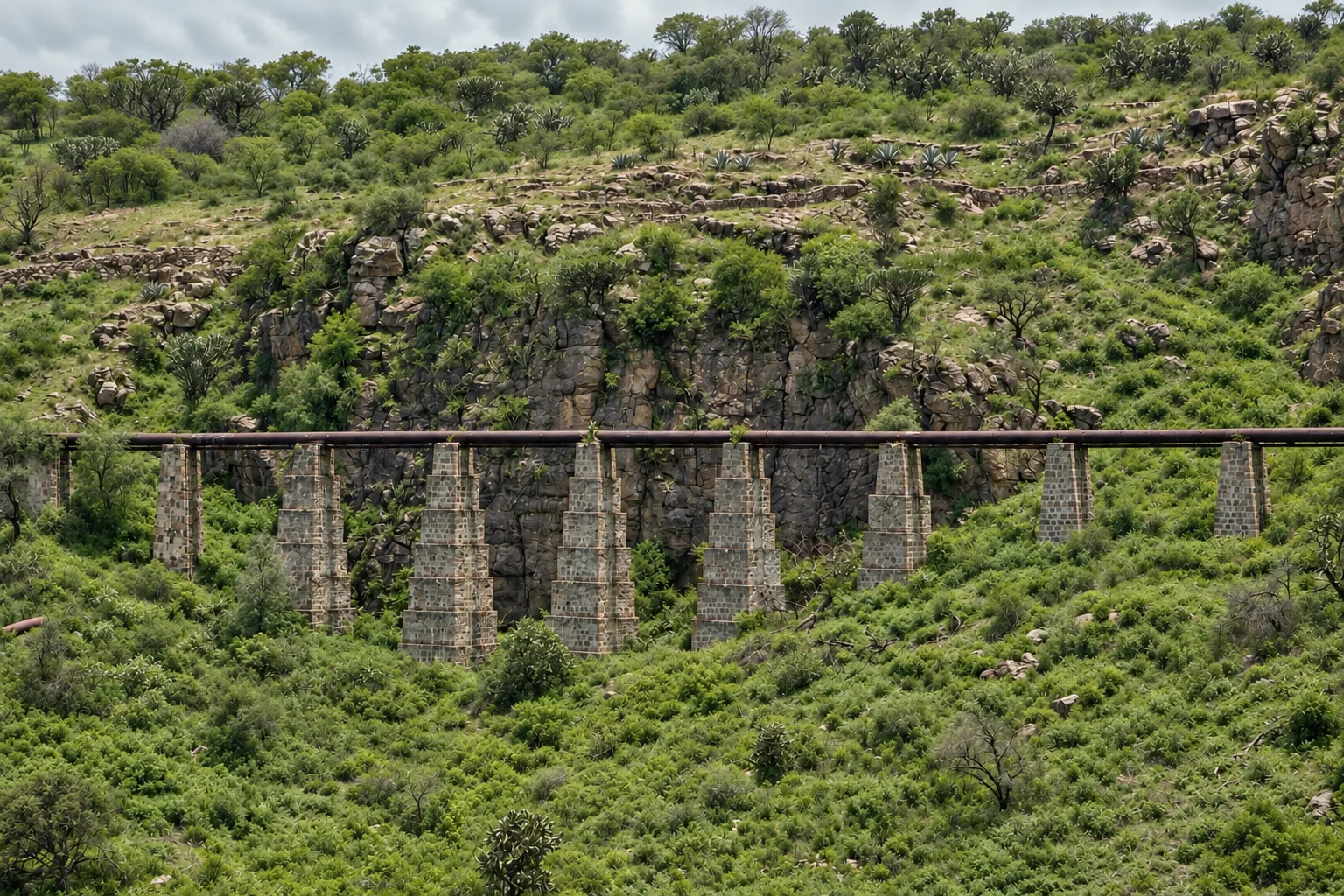 Pillars over the canyon.